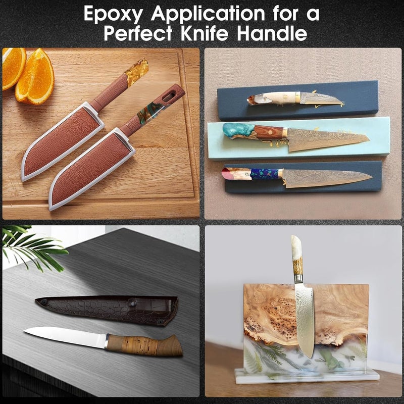 provspro Knife Handle Epoxy, Ideal for Knife Handle Applications, 6.7 Ounce Adhesive Set, High Impact Clear Resin Kit, A & B 2 Part Epoxy Glue, Rigid and Flexible Resin - Image 3